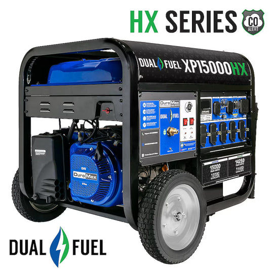 DuroMax XP15000HX Dual Fuel Generator 15000 Starting Watts 12000 Running Watts Electric Start Gas Propane Portable Generator