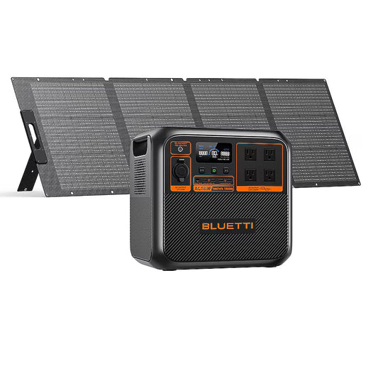 BLUETTI AC180P Solar Generator Kit 1800W 1440Wh Portable Power Station with 200W Solar Panel LiFePO4 Battery 2700W Peak