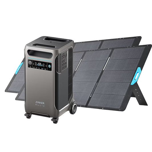 Anker SOLIX F3800 Portable Power Station 6000W 3840Wh with 2x 400W Solar Panels 120V/240V LiFePO4 Battery Backup