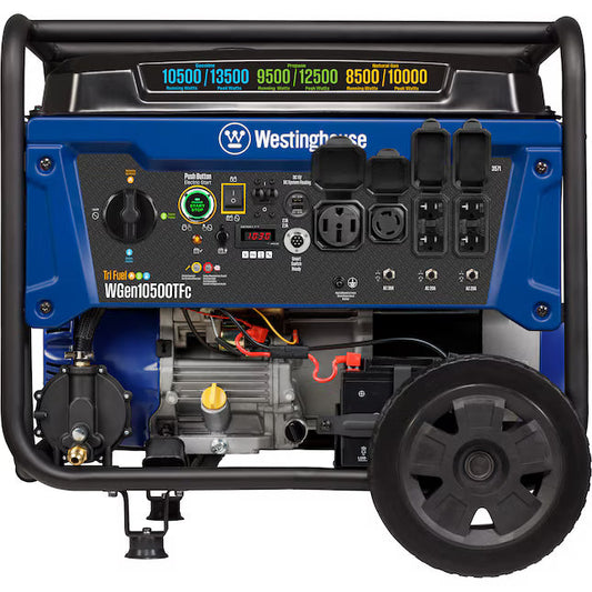 Westinghouse WGen10500TFc Tri Fuel Generator 13000 Starting 10500 Running Watt Remote Electric Start