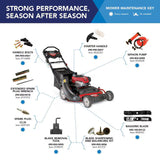 Troy-Bilt TBWC28T 28 Inch Self Propelled Lawn Mower 195cc Engine Rear Wheel Drive