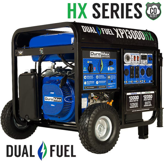 DuroMax XP13000HX Dual Fuel Generator 13000 Starting Watts 10500 Running Watts Electric Start Gas Propane Portable Generator