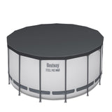 Bestway Steel Pro MAX 10 Foot x 30 Inch Round Metal Frame Above Ground Outdoor Backyard Swimming Pool Set with 330 GPH Filter Pump