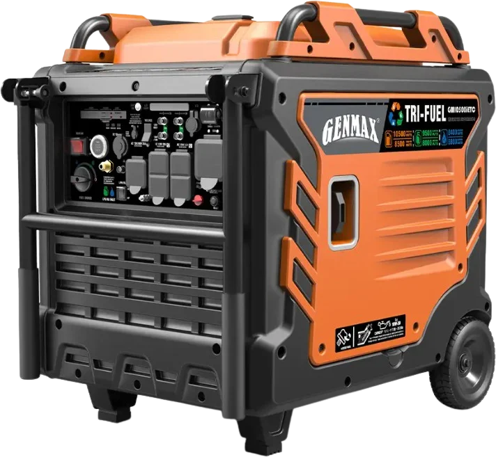 GENMAX GM17000iETC Tri Fuel Inverter Generator 17000 Starting Watts 13500 Running Watts Electric Start Gas Propane Natural Gas