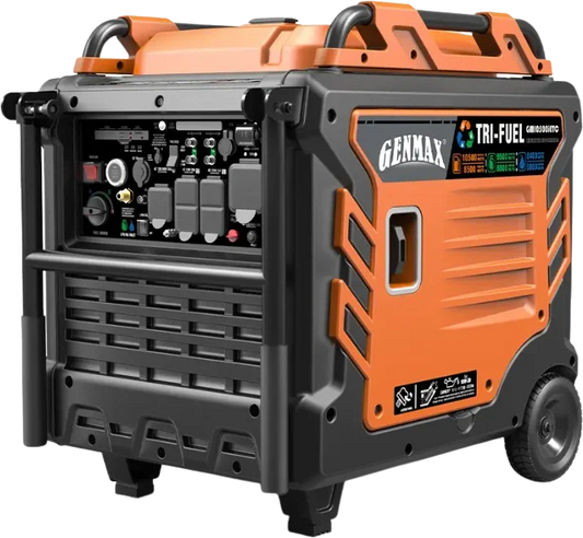 GENMAX GM17000iETC Tri Fuel Inverter Generator 17000 Starting Watts 13500 Running Watts Electric Start Gas Propane Natural Gas
