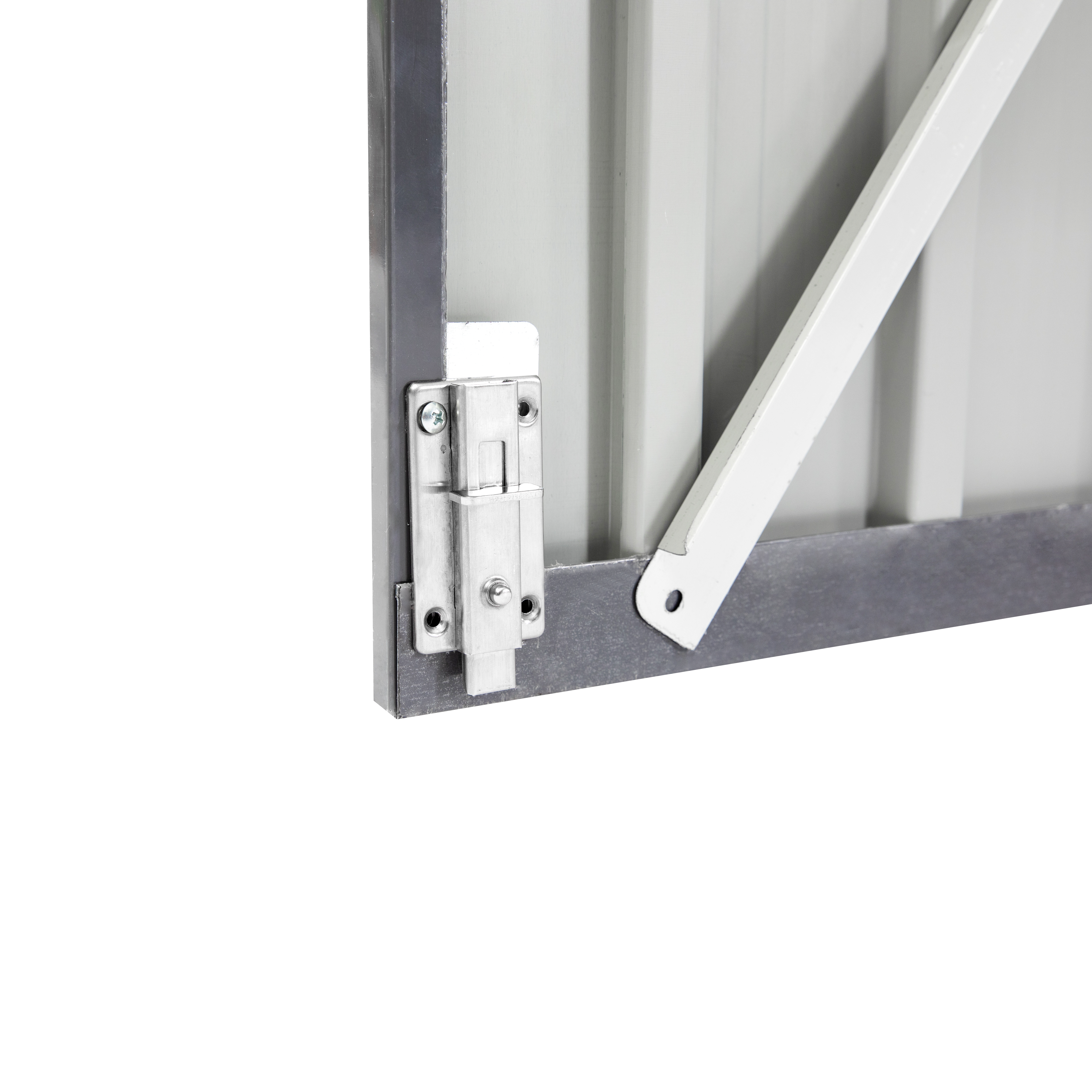 XWT014 Metal Garden Storage Shed – Gray/White