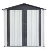 XWT014 Metal Garden Storage Shed – Gray/White