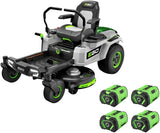 EGO Z6 42 Inch Zero Turn Electric Mower 56V Lithium e-STEER 22HP Equivalent 4 Batteries Included
