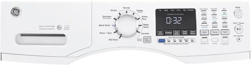 GE – 4.5 Cu. Ft. Stackable Front Load Washer – White