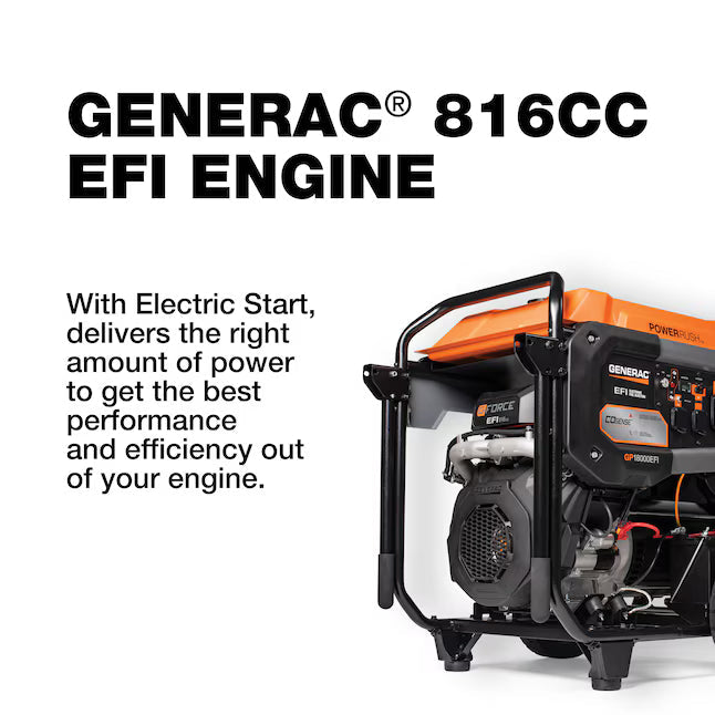 Generac GP18000EFI Portable Generator 22500 Starting 18000 Running Watt EFI Electric Start COsense