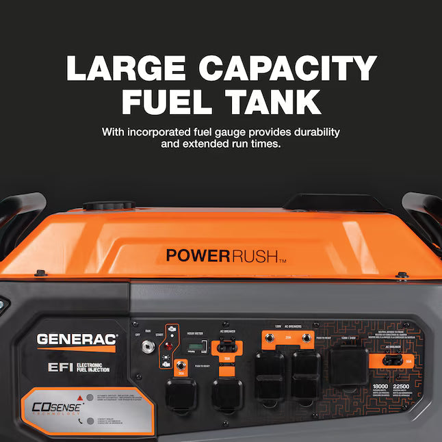 Generac GP18000EFI Portable Generator 22500 Starting 18000 Running Watt EFI Electric Start COsense