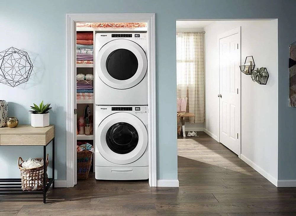 Whirlpool – 4.3 Cu. Ft. High Efficiency Stackable Front Load Washer with 35 Cycle Options – White