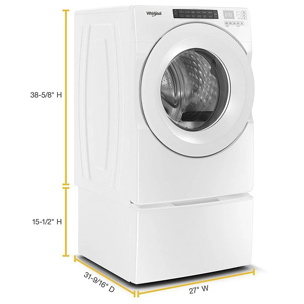 Whirlpool – 4.3 Cu. Ft. High Efficiency Stackable Front Load Washer with 35 Cycle Options – White