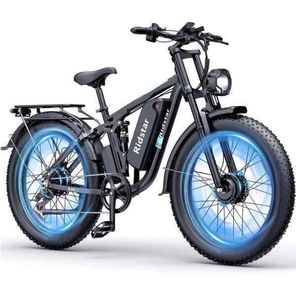 Ridstar E26 Pro Electric Bike Dual 1000W Motors 48V 23Ah Battery 26 Inch Fat Tire E-Bike
