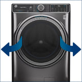 GE – 4.8 CuFt High-Efficiency Stackable Smart Front Load Washer w/UltraFresh Vent System & Microban Antimicrobial Technology – White on white