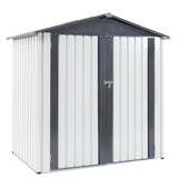 XWT014 Metal Garden Storage Shed – Gray/White