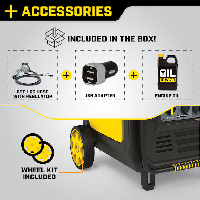 Champion Power Equipment CO Shield Electric Start Quiet Technology Dual Fuel Inverter Generator 8500 Starting Watts 7000 Running Watts Gas Propane Portable Generator