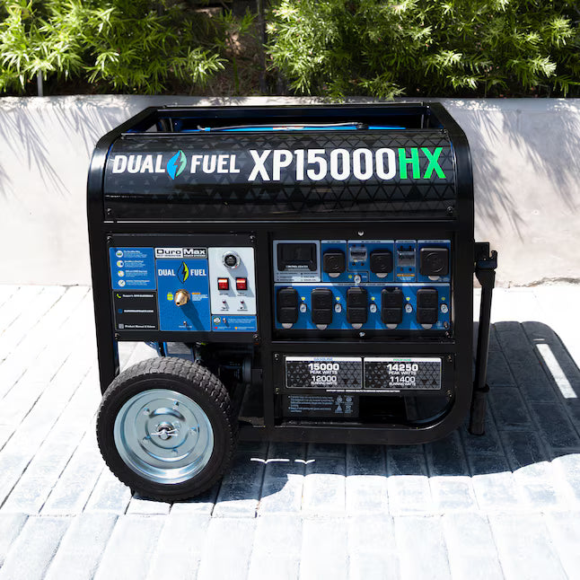 DuroMax XP15000HX Dual Fuel Generator 15000 Starting Watts 12000 Running Watts Electric Start Gas Propane Portable Generator