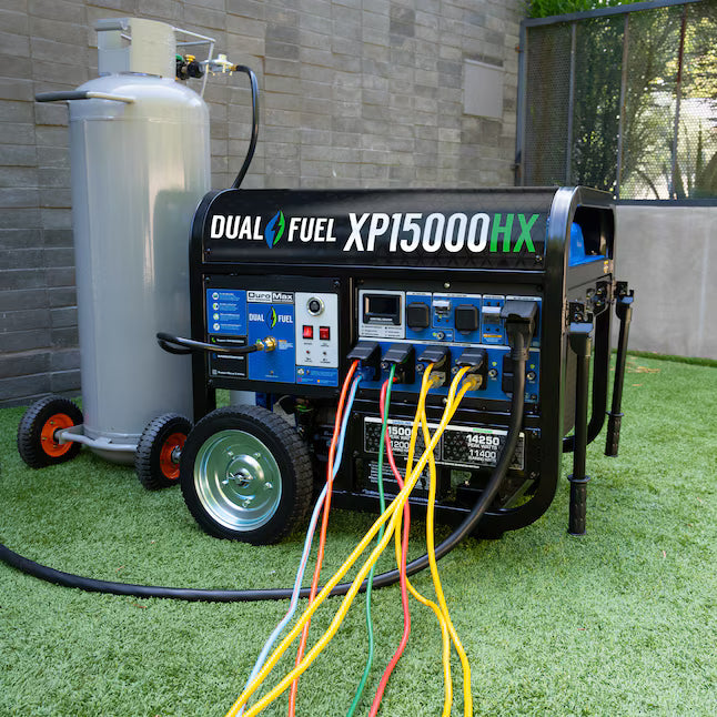 DuroMax XP15000HX Dual Fuel Generator 15000 Starting Watts 12000 Running Watts Electric Start Gas Propane Portable Generator