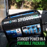 DuroMax XP15000HX Dual Fuel Generator 15000 Starting Watts 12000 Running Watts Electric Start Gas Propane Portable Generator