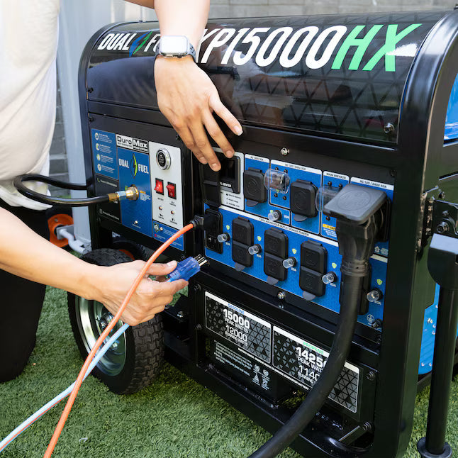 DuroMax XP15000HX Dual Fuel Generator 15000 Starting Watts 12000 Running Watts Electric Start Gas Propane Portable Generator