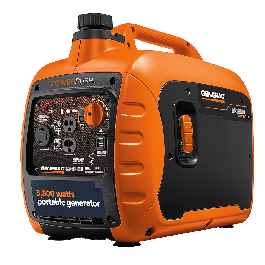 Generac GP3300i Portable Inverter Generator 3300 Starting 2500 Running Watt Gas Powered COsense TruePower
