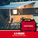 CRAFTSMAN 3300i Portable Inverter Generator 3300 Starting Watts 2500 Running Watts Gasoline Quiet Portable Generator CO Detection
