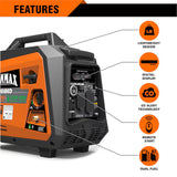 GENMAX GM3500iAED Dual Fuel Inverter Generator 3500 Starting Watts 3200 Running Watts Remote Electric Start Gas Propane