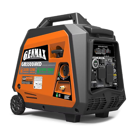 GENMAX GM3500iAED Dual Fuel Inverter Generator 3500 Starting Watts 3200 Running Watts Remote Electric Start Gas Propane