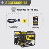 Champion 4375 Watt Dual Fuel Portable Generator Gas Propane CO Shield RV Ready 3500 Running Watts