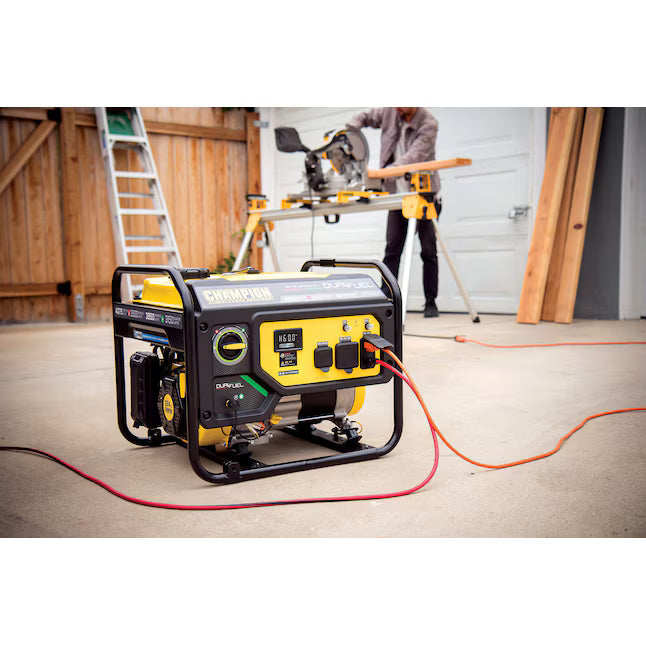 Champion 4375 Watt Dual Fuel Portable Generator Gas Propane CO Shield RV Ready 3500 Running Watts