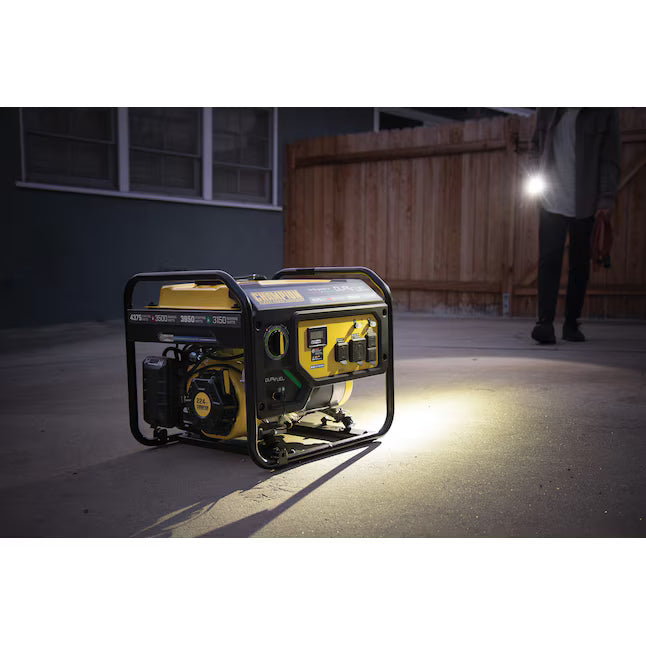 Champion 4375 Watt Dual Fuel Portable Generator Gas Propane CO Shield RV Ready 3500 Running Watts