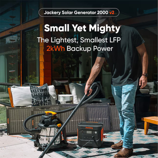 Jackery Explorer 2000 v2 2042Wh 2200 Watts Portable Power Station with 2 Solar Panels Included