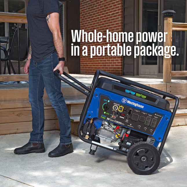 Westinghouse WGen11500DFc Dual Fuel Portable Generator 14500W Remote Start Gas Propane CO Sensor