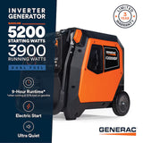 Generac iQ 5200W Dual Fuel Portable Inverter Generator Electric Start Gas Propane COsense 3900 Running Watts