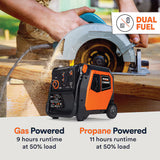 Generac iQ 5200W Dual Fuel Portable Inverter Generator Electric Start Gas Propane COsense 3900 Running Watts
