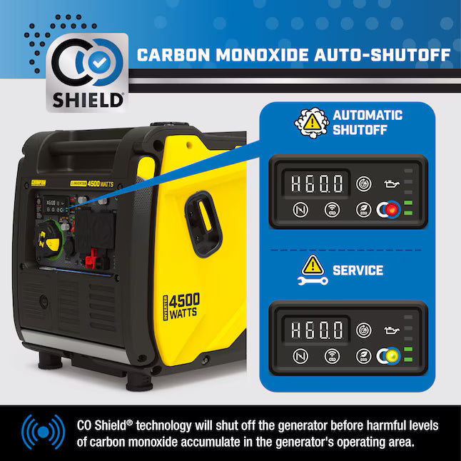 Champion 4500W Wireless Remote Start RV Ready Inverter Generator 4500 Starting / 3500 Running Watt Gasoline Portable Generator