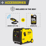 Champion 4500W Wireless Remote Start RV Ready Inverter Generator 4500 Starting / 3500 Running Watt Gasoline Portable Generator