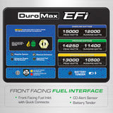 DuroMax EFI Tri Fuel Generator 15000 Starting Watts 12000 Running Watts Remote Start Gas Propane Natural Gas Portable Generator