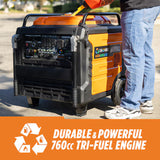 GENMAX GM17000iETC Tri Fuel Inverter Generator 17000 Starting Watts 13500 Running Watts Electric Start Gas Propane Natural Gas
