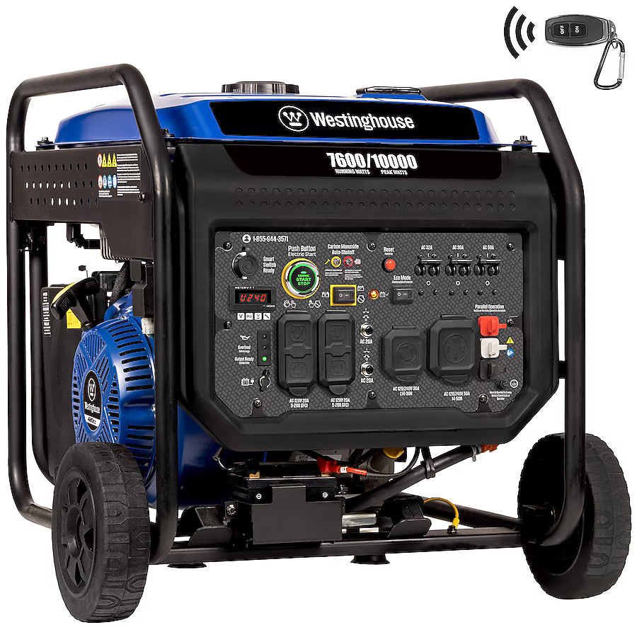 Westinghouse ecoGen10000 Portable Inverter Generator 10000 Starting Watts 7600 Running Watts Remote Electric Start