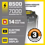 Champion Power Equipment CO Shield Electric Start Quiet Technology Dual Fuel Inverter Generator 8500 Starting Watts 7000 Running Watts Gas Propane Portable Generator