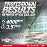 SIMPSON PowerShot 4000 PSI 3.5 GPM Gas Pressure Washer Honda GX270 Engine AAA Triplex Pump 50ft Hose 5 Spray Tips