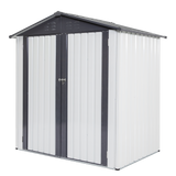 XWT014 Metal Garden Storage Shed – Gray/White