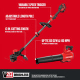 CRAFTSMAN V20 Brushless String Trimmer and Leaf Blower Combo Kit 4.0Ah Battery Charger Included