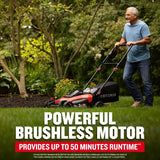 CRAFTSMAN V20 Brushless 20″ Cordless Push Lawn Mower with 2x 5.0Ah Batteries & Dual Chargers