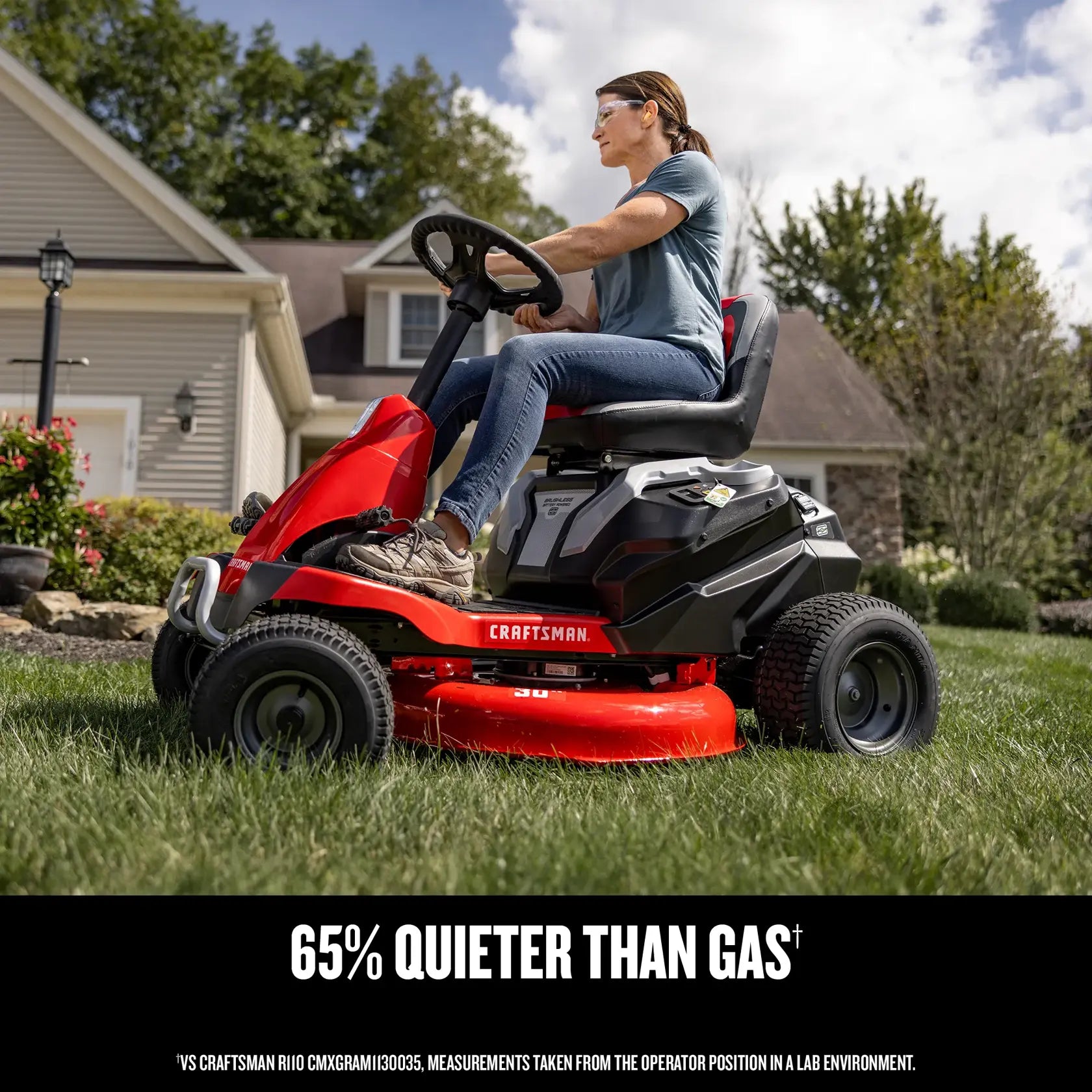 CRAFTSMAN 56V MAX Cordless 30″ Riding Lawn Mower Brushless 30Ah Battery LED Headlights & Charger Included