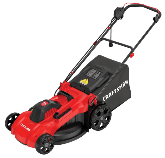 CRAFTSMAN 20 Corded Electric Lawn Mower 13 Amp 3-in-1 Push Mower with Mulching, Bagging & Side Discharge