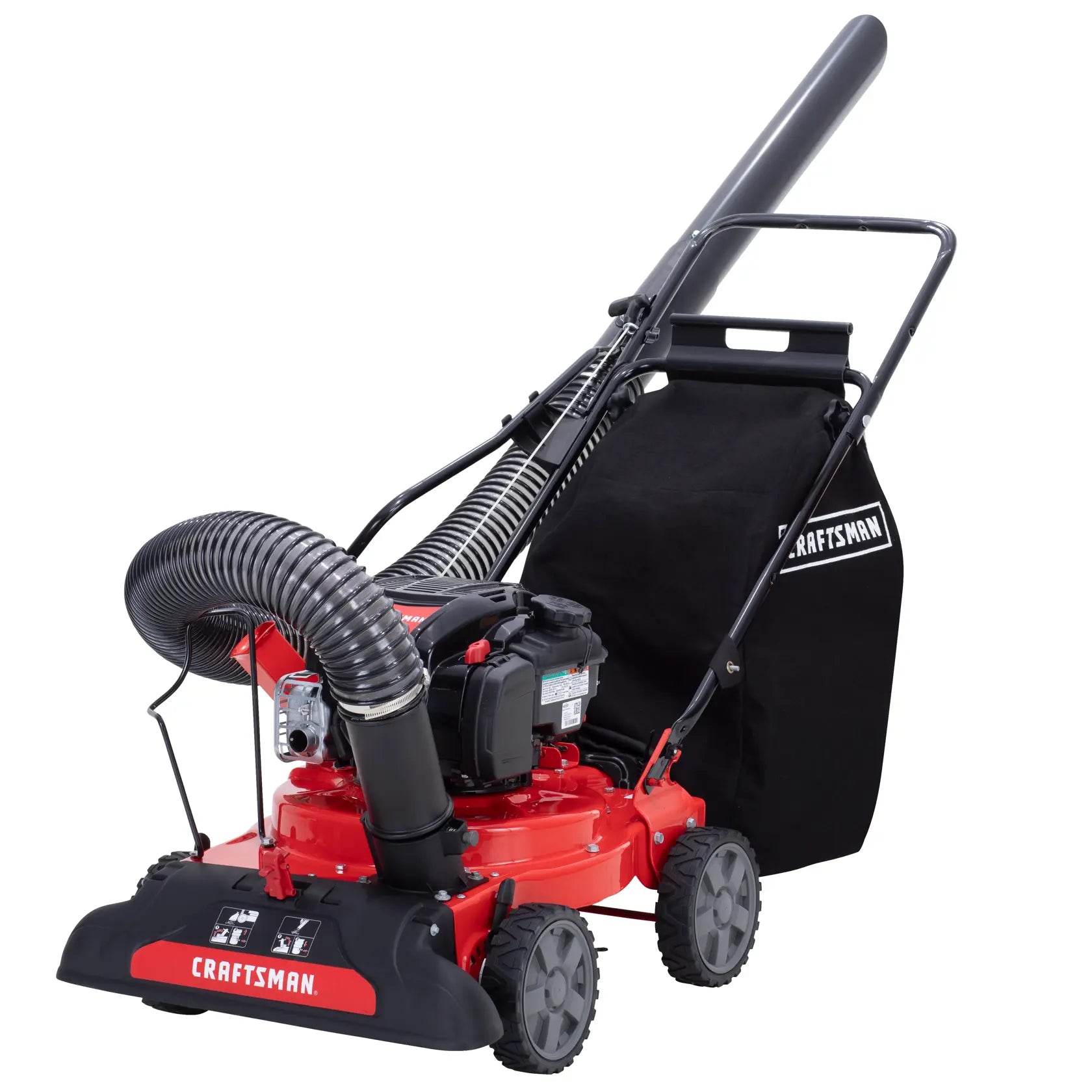 CRAFTSMAN 24″ 163cc Gas Chipper Shredder Vacuum Briggs & Stratton Engine with 2-Bushel Bag & 8:1 Mulching Ratio