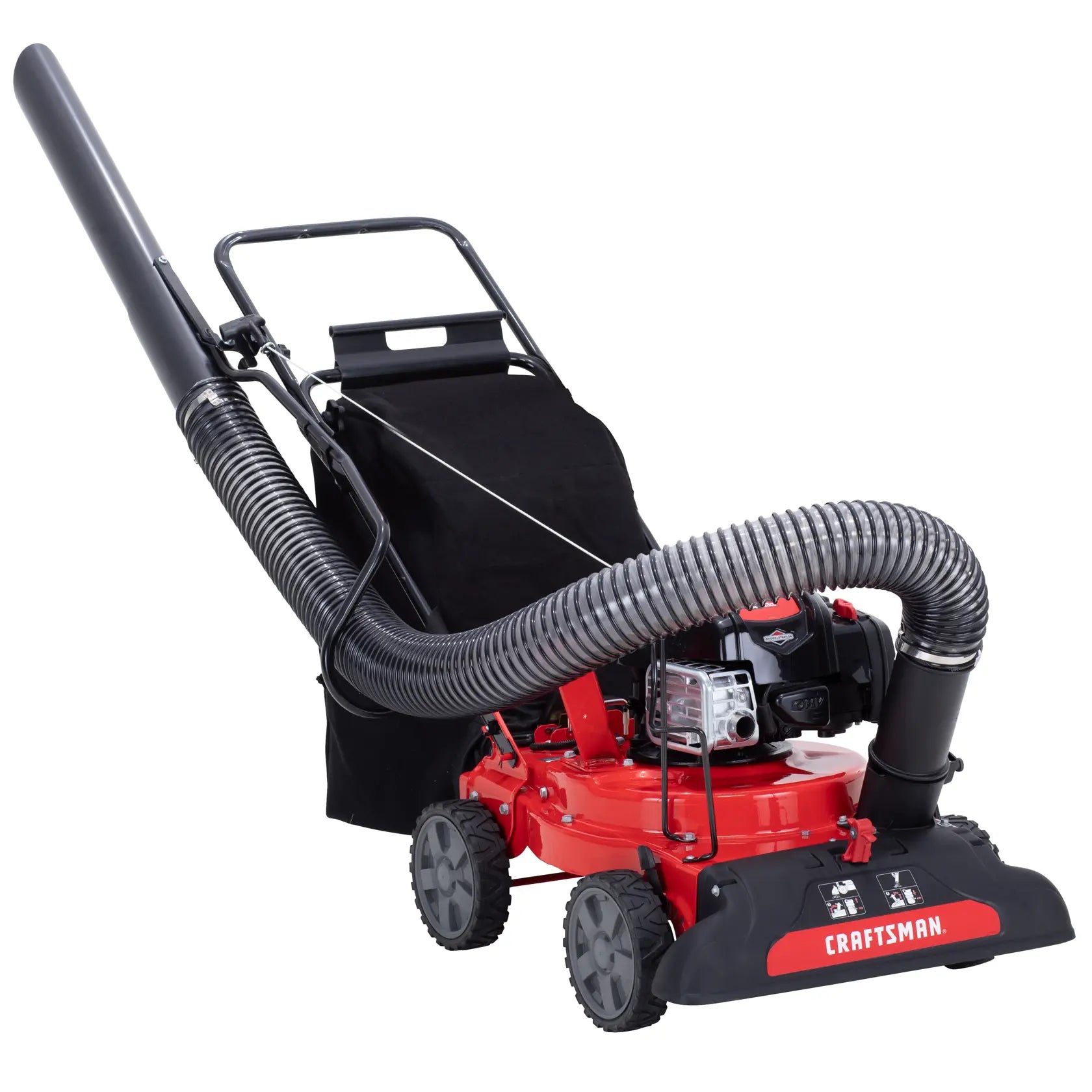 CRAFTSMAN 24″ 163cc Gas Chipper Shredder Vacuum Briggs & Stratton Engine with 2-Bushel Bag & 8:1 Mulching Ratio